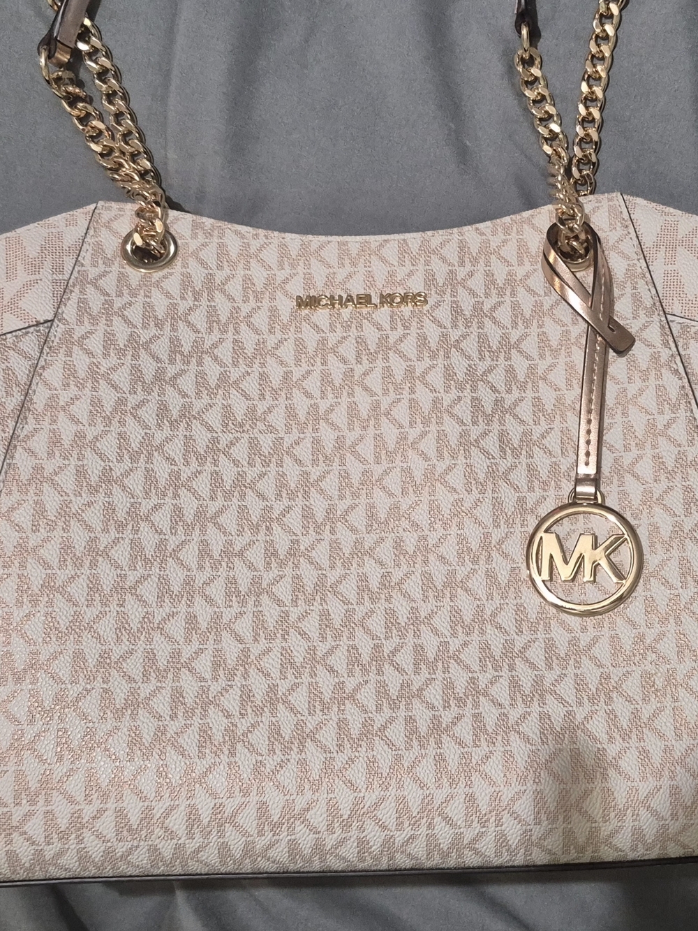 Michael Kors Pink Logo Tote with Gold Hardware